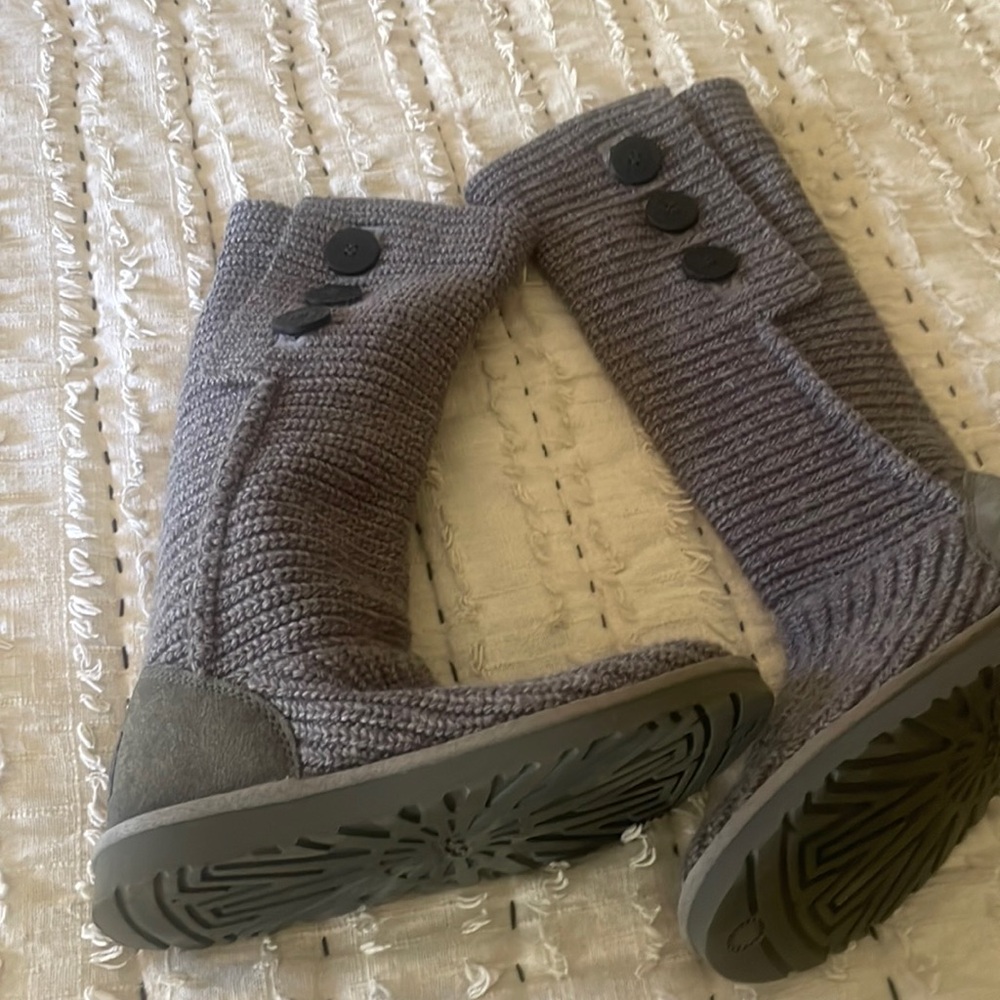 Gray UGG Sweater Boots.  Extra comfortable in great pre-owned condition.